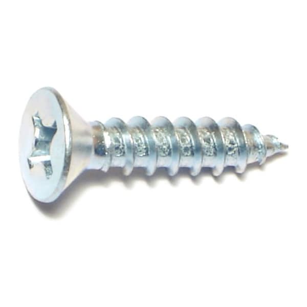 Midwest Fastener Sheet Metal Screw, #12 x 1 in, Zinc Plated Steel Flat Head Phillips Drive, 40 PK 63671 - main